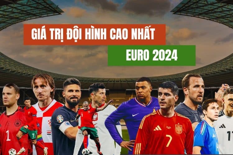 Giá trị đội hình cao nhất EURO 2024