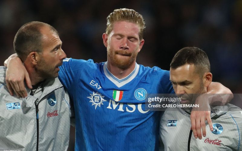 De Bruyne chấn thương là đòn giáng mạnh vào tham vọng của Napoli
